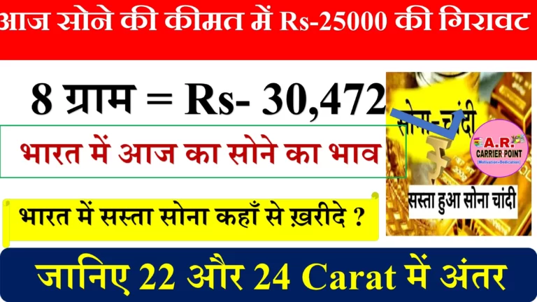 आज सोने की कीमत में ₹25000 की गिरावट
