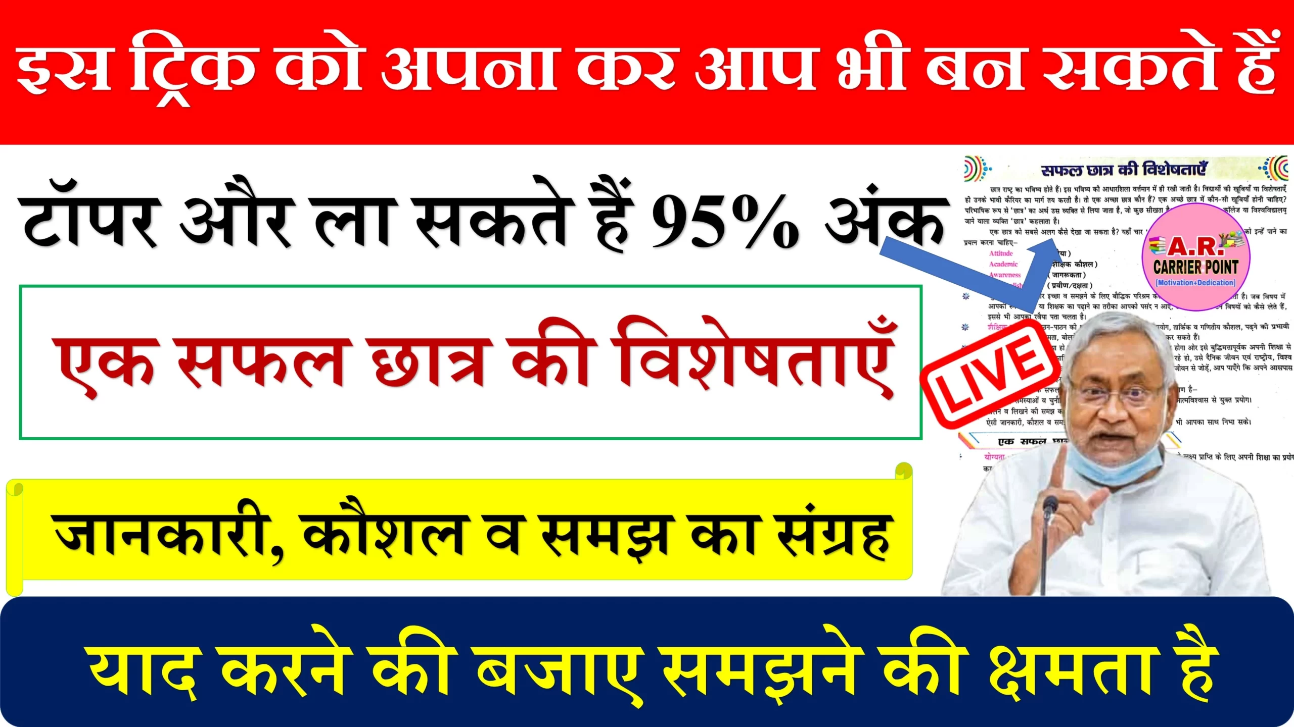  इस ट्रिक को अपना कर आप भी बन सकते हैं टॉपर और ला सकते हैं 95% अंक