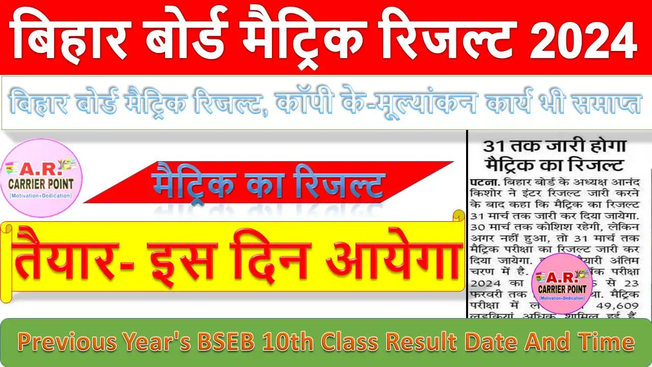 बिहार बोर्ड मैट्रिक रिजल्ट 2024 तैयार- इस दिन आयेगा
