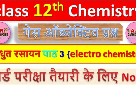 कक्षा 12वीं रसायनशास्त्र पाठ -3: विधुत रसायन | Class 12th Chemistry Chapter 3 objective question