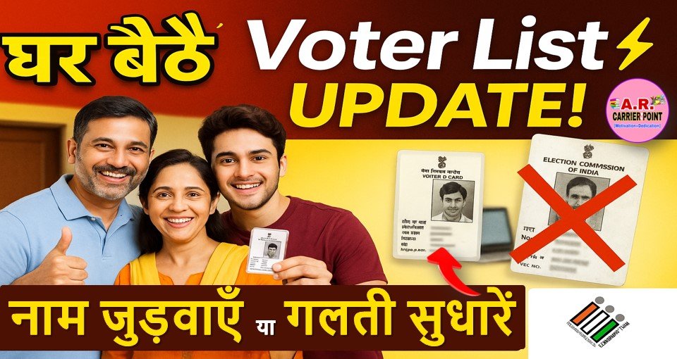 वोटर लिस्ट में नया नाम जुडवाए | या पुराने नाम में सुधार कराए | वो भी घर बैठे