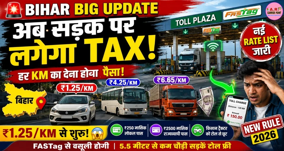 बिहार में अब सडको पर चलने के लिए देन होगें प्रति किलोमीटर पर टैक्स