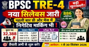 बीपीएससी टीआरई-4 | नया सिलेबस जारी- प्री और मेंस निगेटिव मार्किंग भी