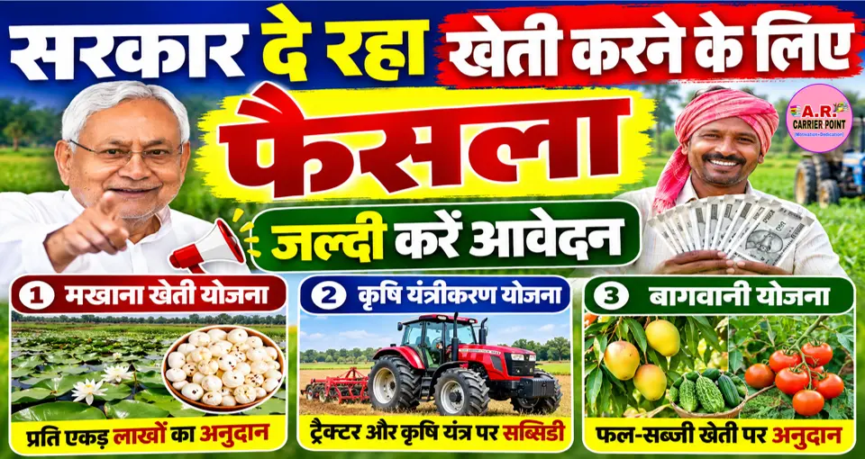 सरकार दे रहा खेती करने के लिए फैसला | जल्दी करें आवेदन