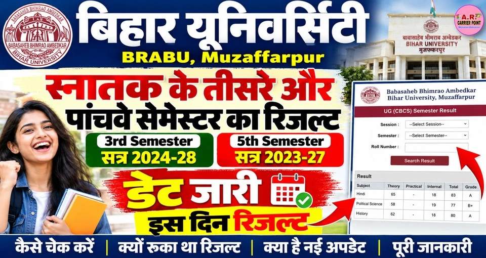 बिहार यूनिवर्सिटी स्नातक के तीसरे और पांचवे सेमेस्टर का रिजल्ट डेट जारी